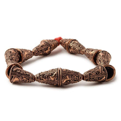 16x12mm Antiqued Copper Cone Granulated Bali Design 8 in 14 pcs (ONLINE ORDER ONLY)