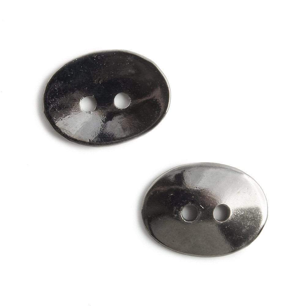 16x12mm Black Gold Oval Button, 10 pieces (ONLINE ORDER ONLY)