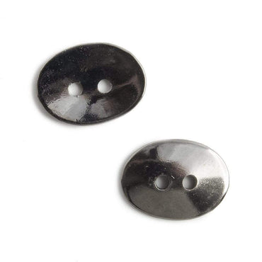 16x12mm Black Gold Oval Button, 10 pieces (ONLINE ORDER ONLY)
