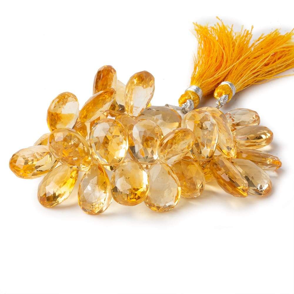 16x12mm Citrine faceted pear briolette beads 6 inch 34 pieces (ONLINE ORDER ONLY)