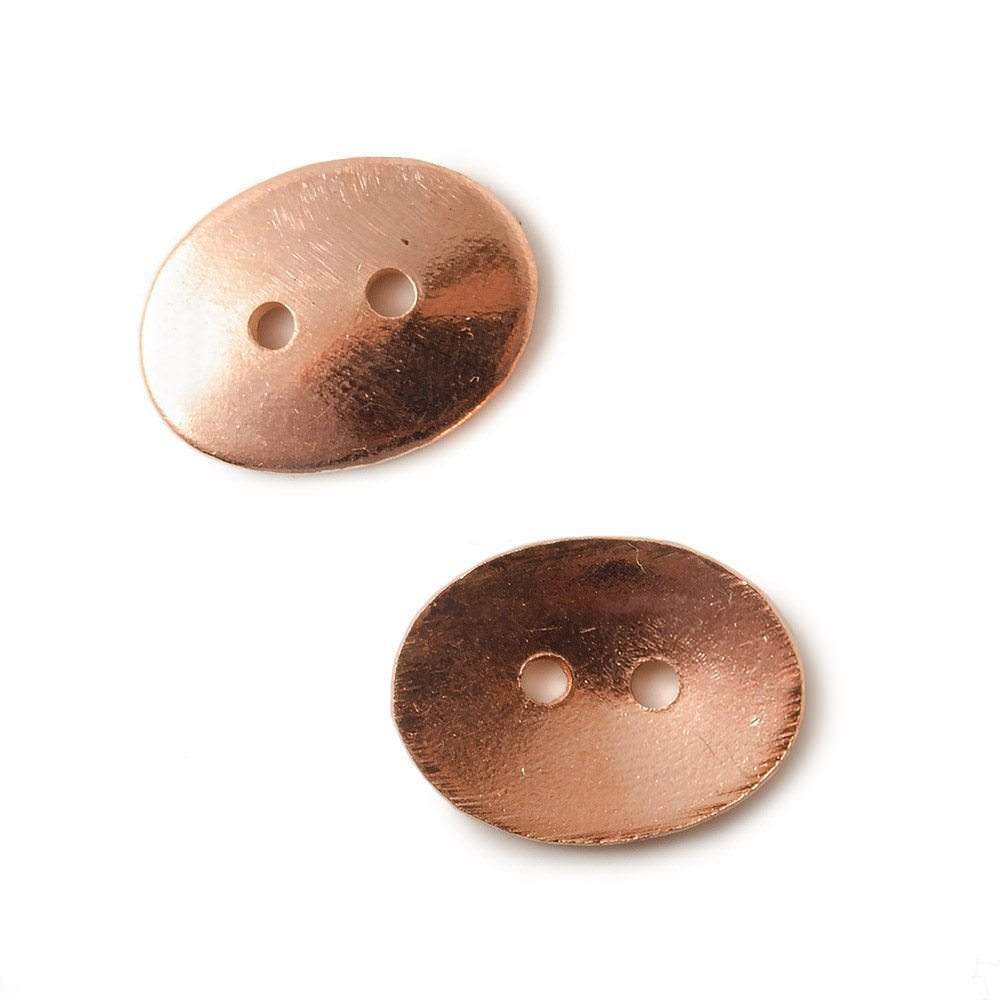 16x12mm Copper Button Bead Oval, 2.5mm Inside Diameter Holes (ONLINE ORDER ONLY)