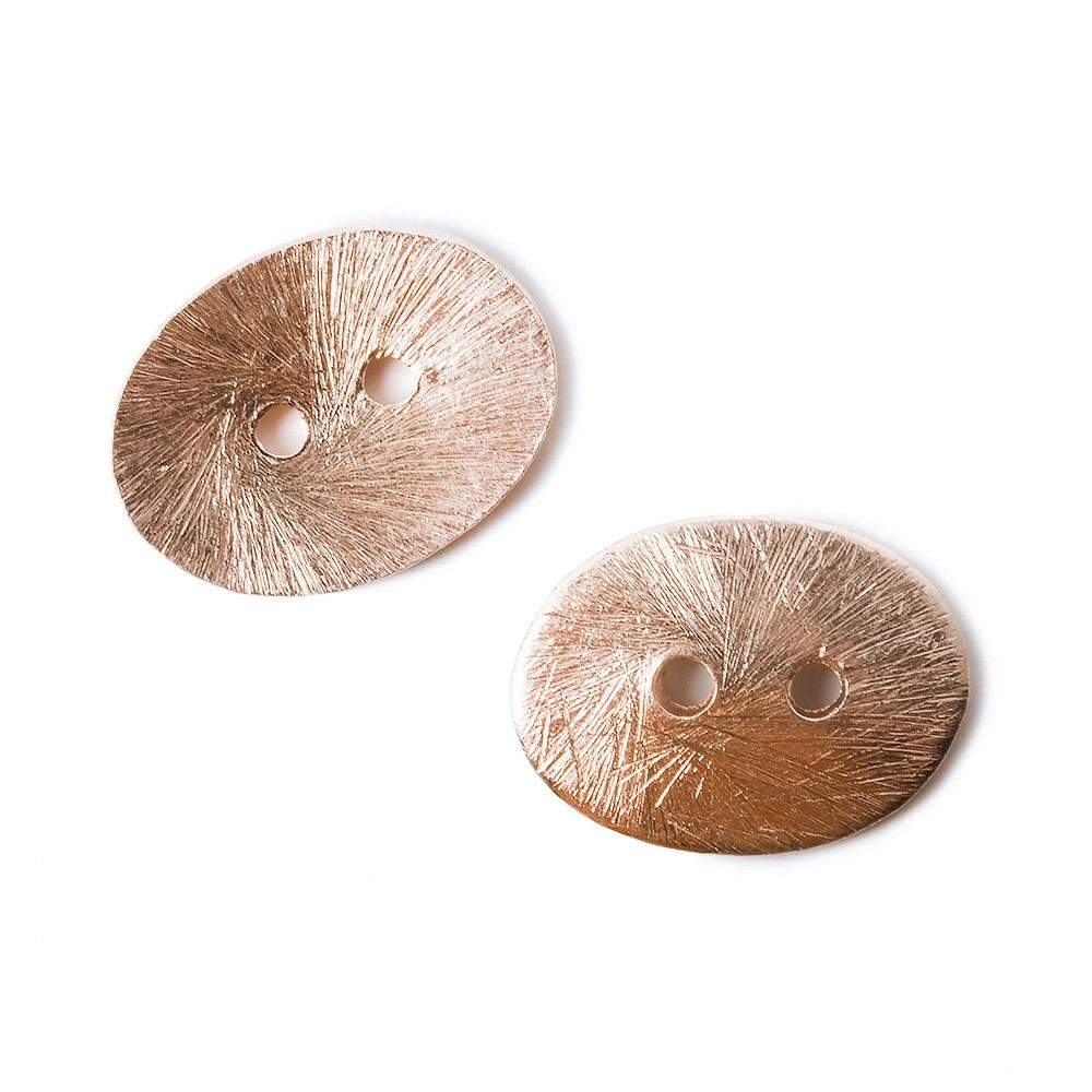 16x12mm Rose Gold plated Copper Bead Button Brushed Oval 10 Pcs (ONLINE ORDER ONLY)