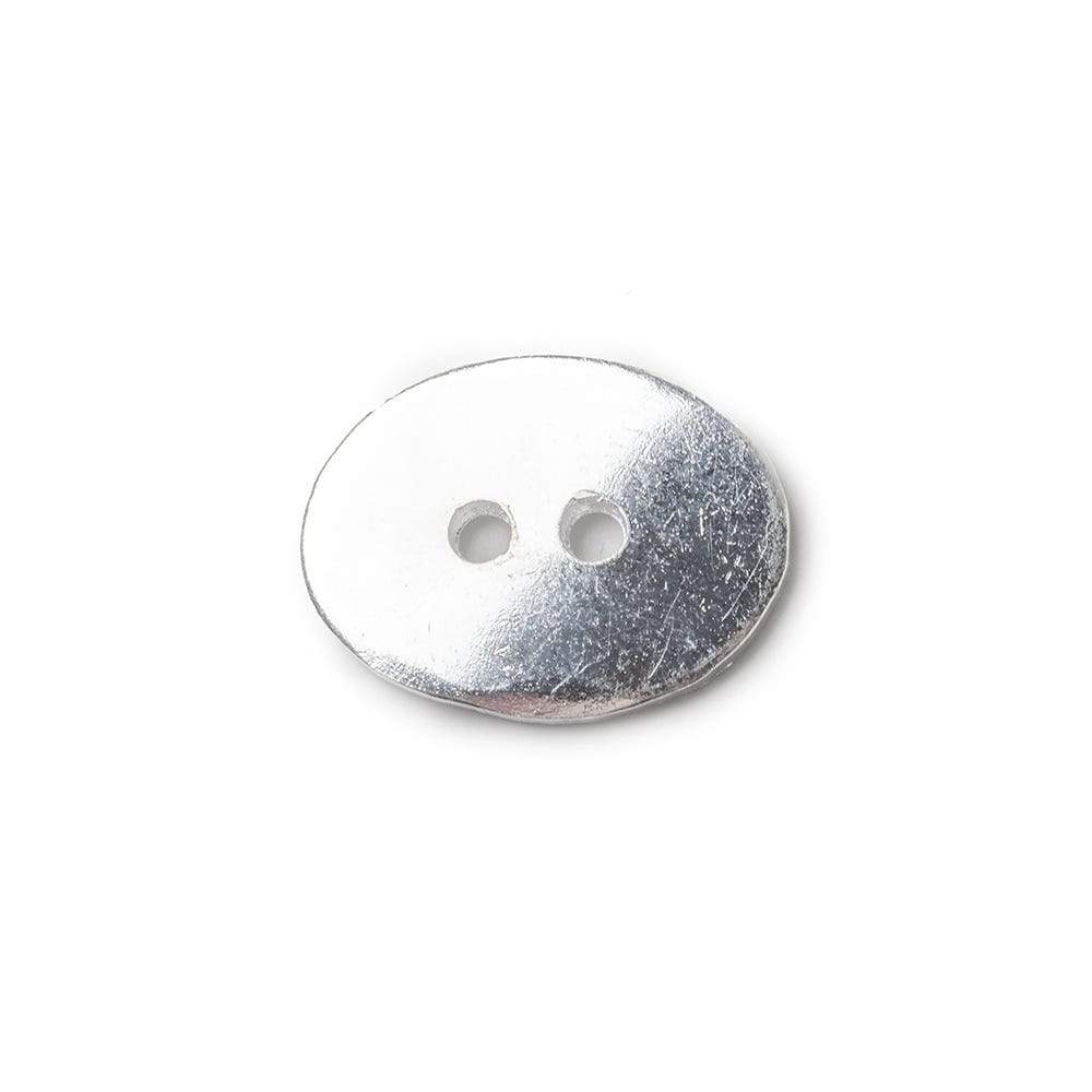 16x12mm Silver plated Oval Button, 10 pieces (ONLINE ORDER ONLY)