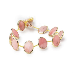 16x12mm Vermeil Bezel Pink Peruvian Opal Faceted Nugget Strand 10 Beads (ONLINE ORDER ONLY)