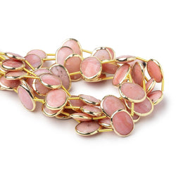 16x12mm Vermeil Bezel Pink Peruvian Opal Faceted Nugget Strand 10 Beads (ONLINE ORDER ONLY)