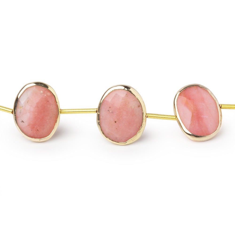 16x12mm Vermeil Bezel Pink Peruvian Opal Faceted Nugget Strand 10 Beads (ONLINE ORDER ONLY)