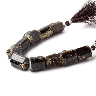 16-20mm Chocolate Tourmaline Straight Drill Natural Crystal 9 beads (ONLINE ORDER ONLY)