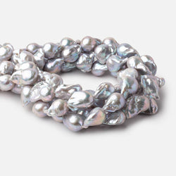 16x13-22x15mm Silver Ultra Baroque Freshwater Pearls 15.5 inch 18 pieces (ONLINE ORDER ONLY)