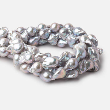 16x13-22x15mm Silver Ultra Baroque Freshwater Pearls 15.5 inch 18 pieces (ONLINE ORDER ONLY)