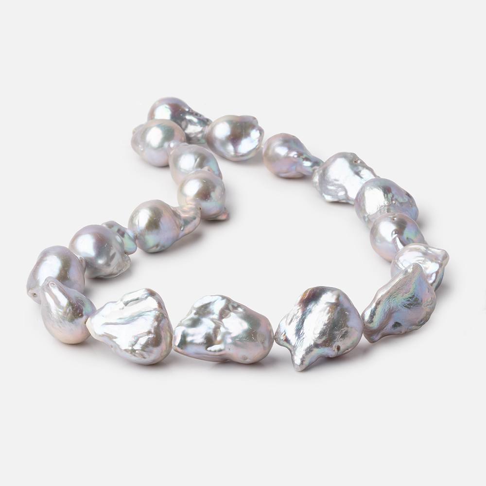 16x13-22x15mm Silver Ultra Baroque Freshwater Pearls 15.5 inch 18 pieces (ONLINE ORDER ONLY)