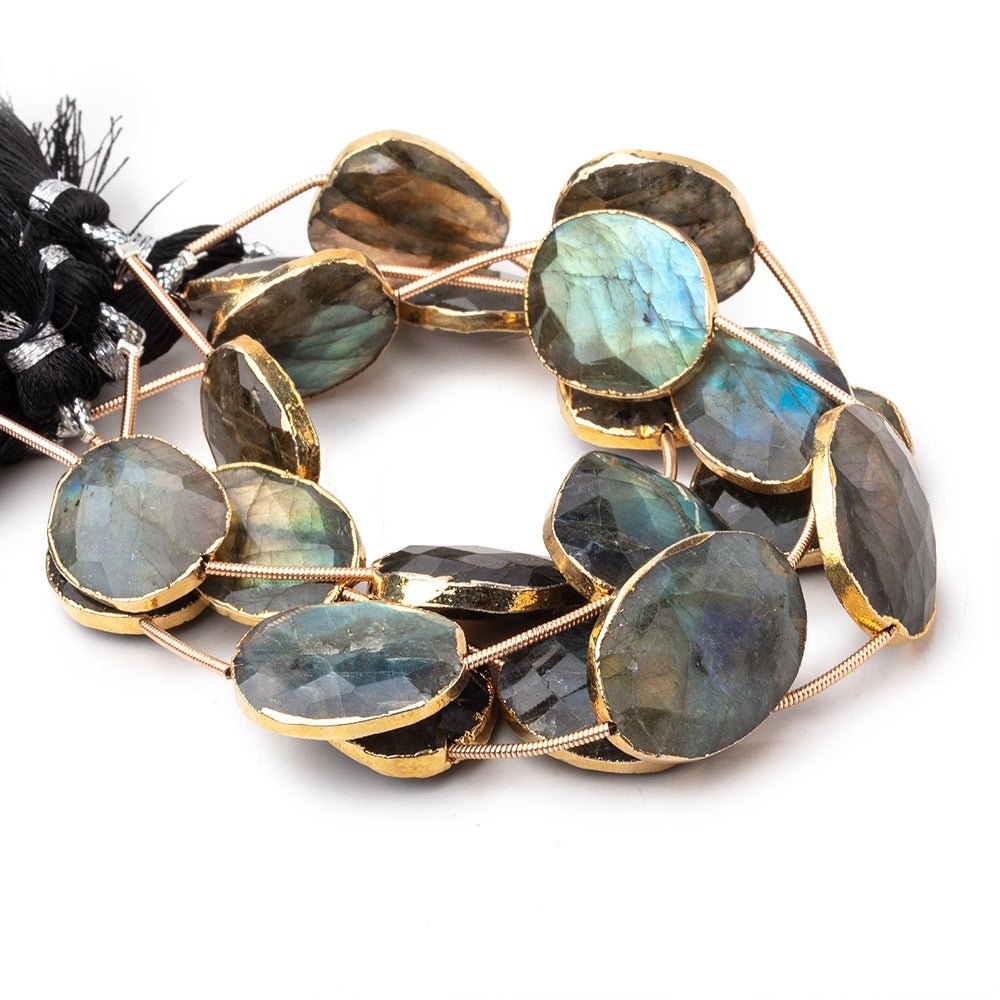 16x13-22x18mm Gold Leafed Labradorite Faceted Nugget Strand 5 Beads (ONLINE ORDER ONLY)
