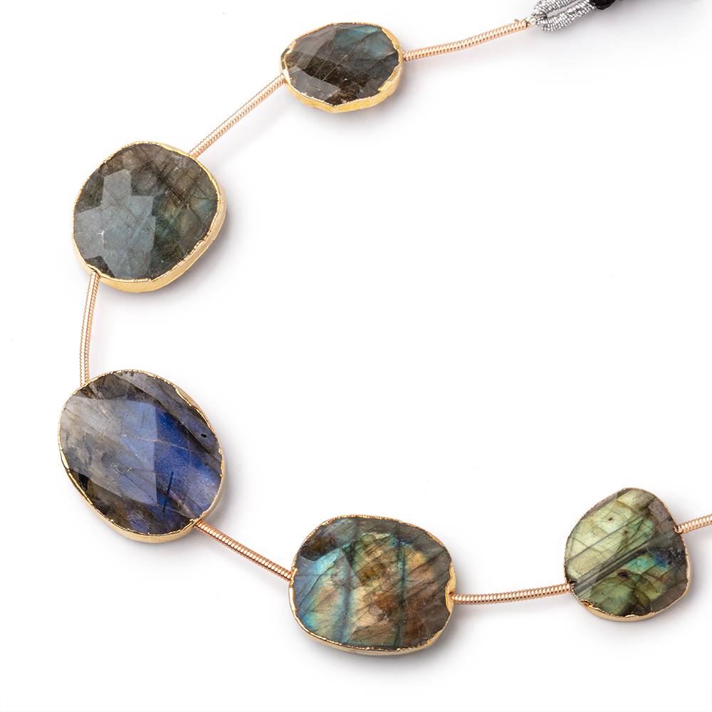 16x13-22x18mm Gold Leafed Labradorite Faceted Nugget Strand 5 Beads (ONLINE ORDER ONLY)