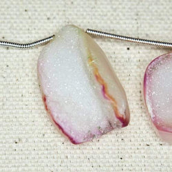 16x13-28x17mm Sorbet Pink Agate Drusy Freeform Beads 11 pieces (ONLINE ORDER ONLY)