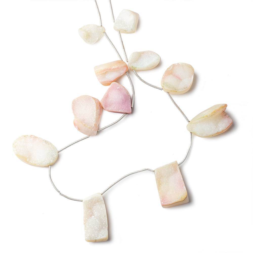 16x13-28x17mm Sorbet Pink Agate Drusy Freeform Beads 11 pieces (ONLINE ORDER ONLY)