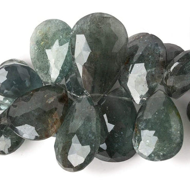 16x13-33x21mm Moss Aquamarine Faceted Pear Beads 9 inch 33 pcs (ONLINE ORDER ONLY)