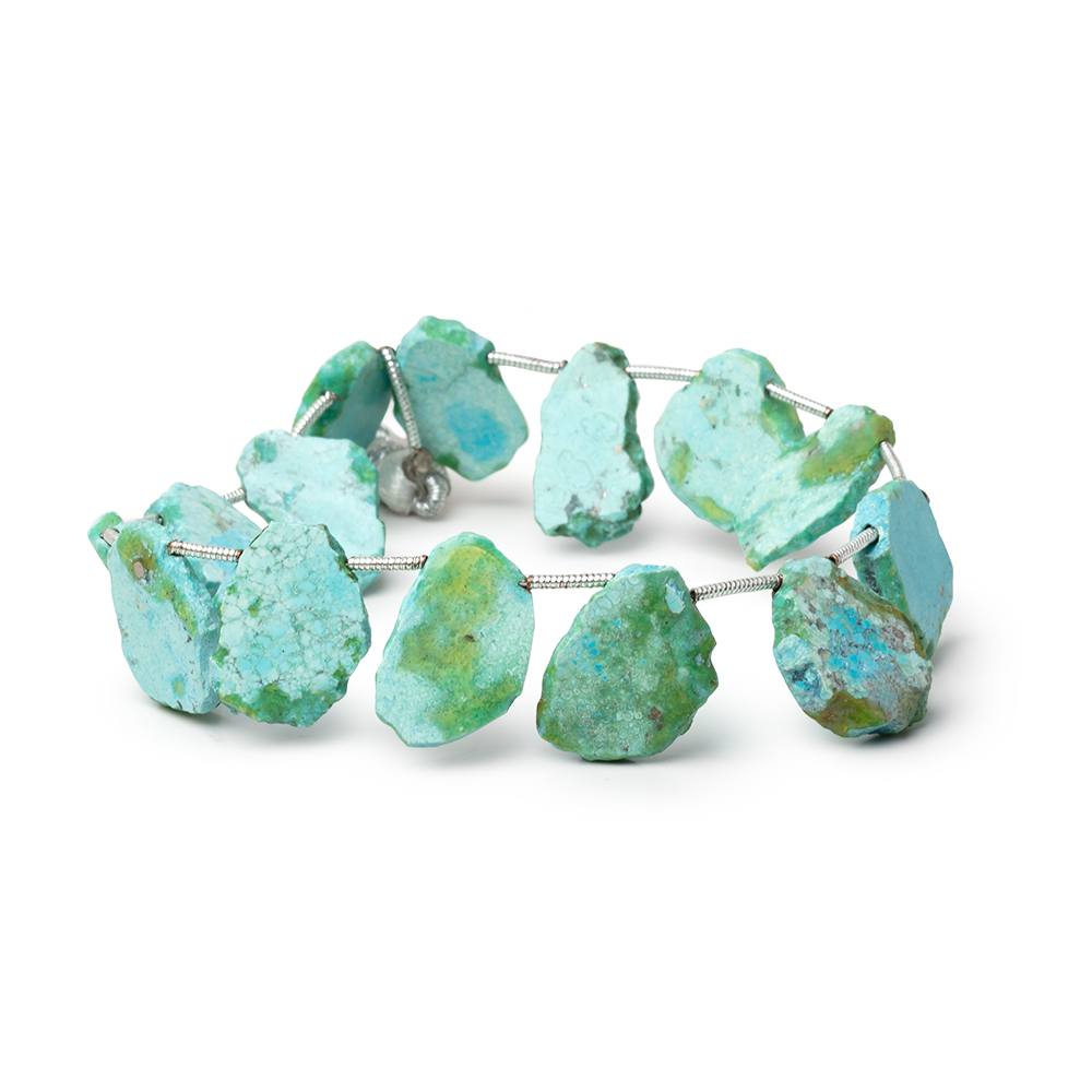 16x14-18x13mm Sleeping Beauty Turquoise Slice Beads 8 inch 14 pieces (ONLINE ORDER ONLY)