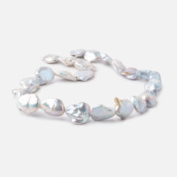 16x14-21x15mm Off White Straight Drilled Keshi Freshwater Pearls 16 inch 18 beads (ONLINE ORDER ONLY)