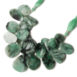 16x15- 28x23mm Emerald Faceted Free Shape Cabs 6.5 inch 20 Beads AA (ONLINE ORDER ONLY)