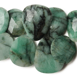 16x15- 28x23mm Emerald Faceted Free Shape Cabs 6.5 inch 20 Beads AA (ONLINE ORDER ONLY)