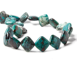 16x16mm Chrysocolla plain pillow beads 16 inch 24 pieces A Grade (ONLINE ORDER ONLY)