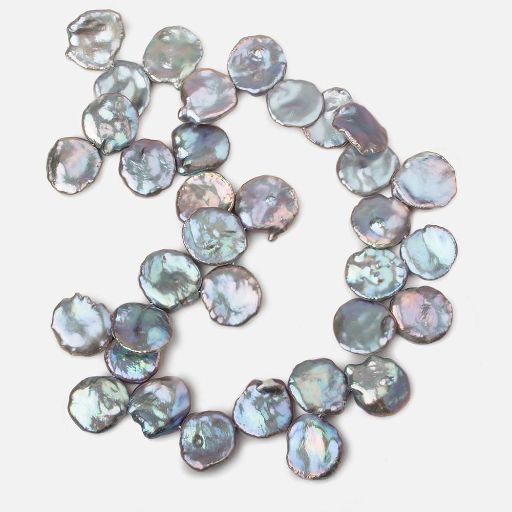 16x17-19x20mm Silver Peacock Top Drilled Ultra Keshi Pearls 16 inch 36 pieces AA (ONLINE ORDER ONLY)