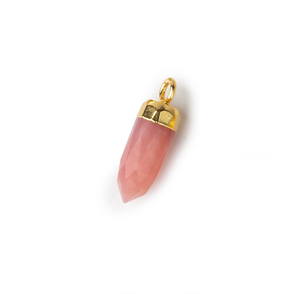 16x5mm Gold Leafed Pink Peruvian Opal Spike Pendant 1 piece (ONLINE ORDER ONLY)