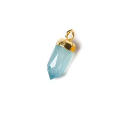 16x5mm Gold Leafed SeaBlue Chalcedony Spike Pendants 1 piece (ONLINE ORDER ONLY)