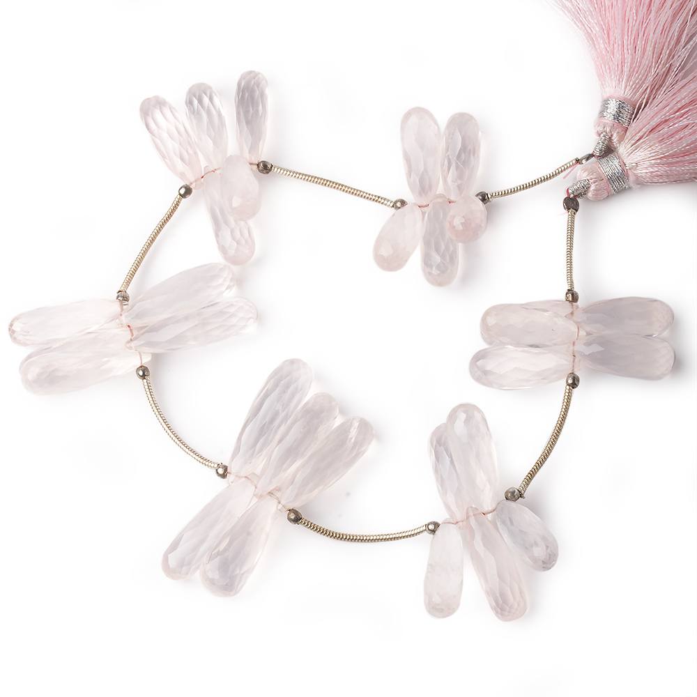16x6-23x7mm Rose Quartz Tear Drop Beads 8 inch 30 pieces (ONLINE ORDER ONLY)