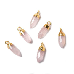 16x6mm Gold Leafed Rose Quartz Spike Pendants 1 piece (ONLINE ORDER ONLY)