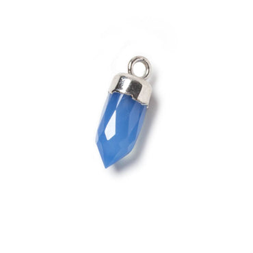 16x6mm Silver Leafed Blue Chalcedony Spike Pendants 1 piece (ONLINE ORDER ONLY)