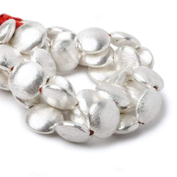 16x6mm Sterling Silver Plated Copper Coin, Brushed Finish 8 inch 13 pcs (ONLINE ORDER ONLY)