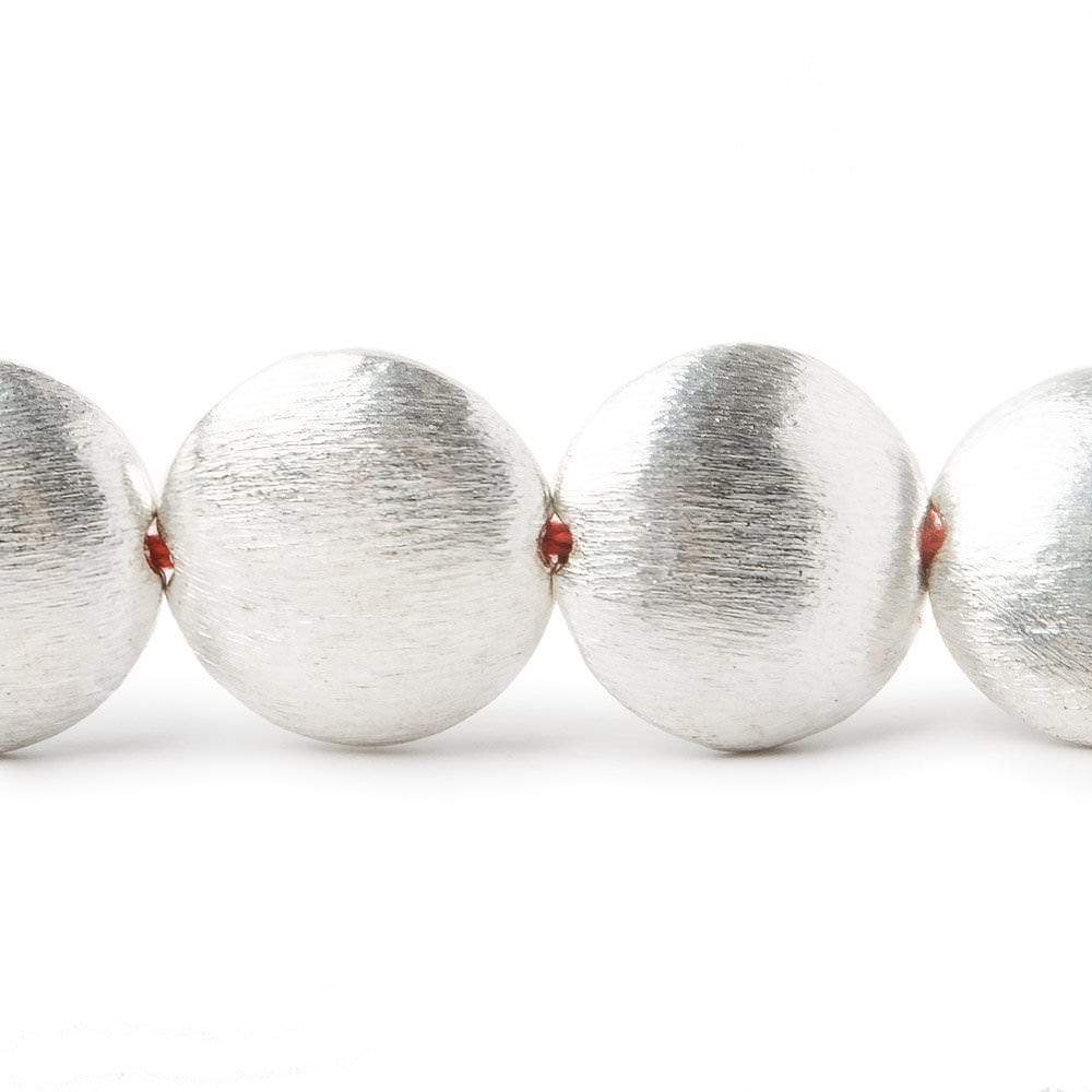 16x6mm Sterling Silver Plated Copper Coin, Brushed Finish 8 inch 13 pcs (ONLINE ORDER ONLY)