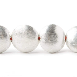 16x6mm Sterling Silver Plated Copper Coin, Brushed Finish 8 inch 13 pcs (ONLINE ORDER ONLY)