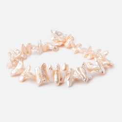 16x7-29x9mm Peach Side Drill Biwa Freshwater Pearls 15 inch 48 Beads (ONLINE ORDER ONLY)