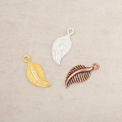 16x8.5mm Leaf Pendant Charm Set of 4 pieces (ONLINE ORDER ONLY)