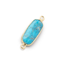 16x8mm Vermeil Bezel Turquoise Howlite Elongated Oval Connector 1 piece (ONLINE ORDER ONLY)