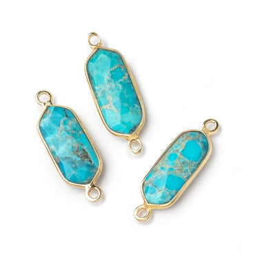 16x8mm Vermeil Bezel Turquoise Howlite Modified Marquise Connector 1 piece (ONLINE ORDER ONLY)