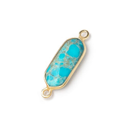 16x8mm Vermeil Bezel Turquoise Howlite Modified Marquise Connector 1 piece (ONLINE ORDER ONLY)