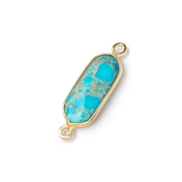 16x8mm Vermeil Bezel Turquoise Howlite Modified Marquise Connector 1 piece (ONLINE ORDER ONLY)