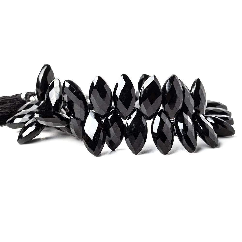 16x9-18x9mm Black Onyx top drilled faceted marquise beads 8.5 inch 43 pieces AAA (ONLINE ORDER ONLY)