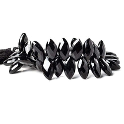 16x9-18x9mm Black Onyx top drilled faceted marquise beads 8.5 inch 43 pieces AAA (ONLINE ORDER ONLY)