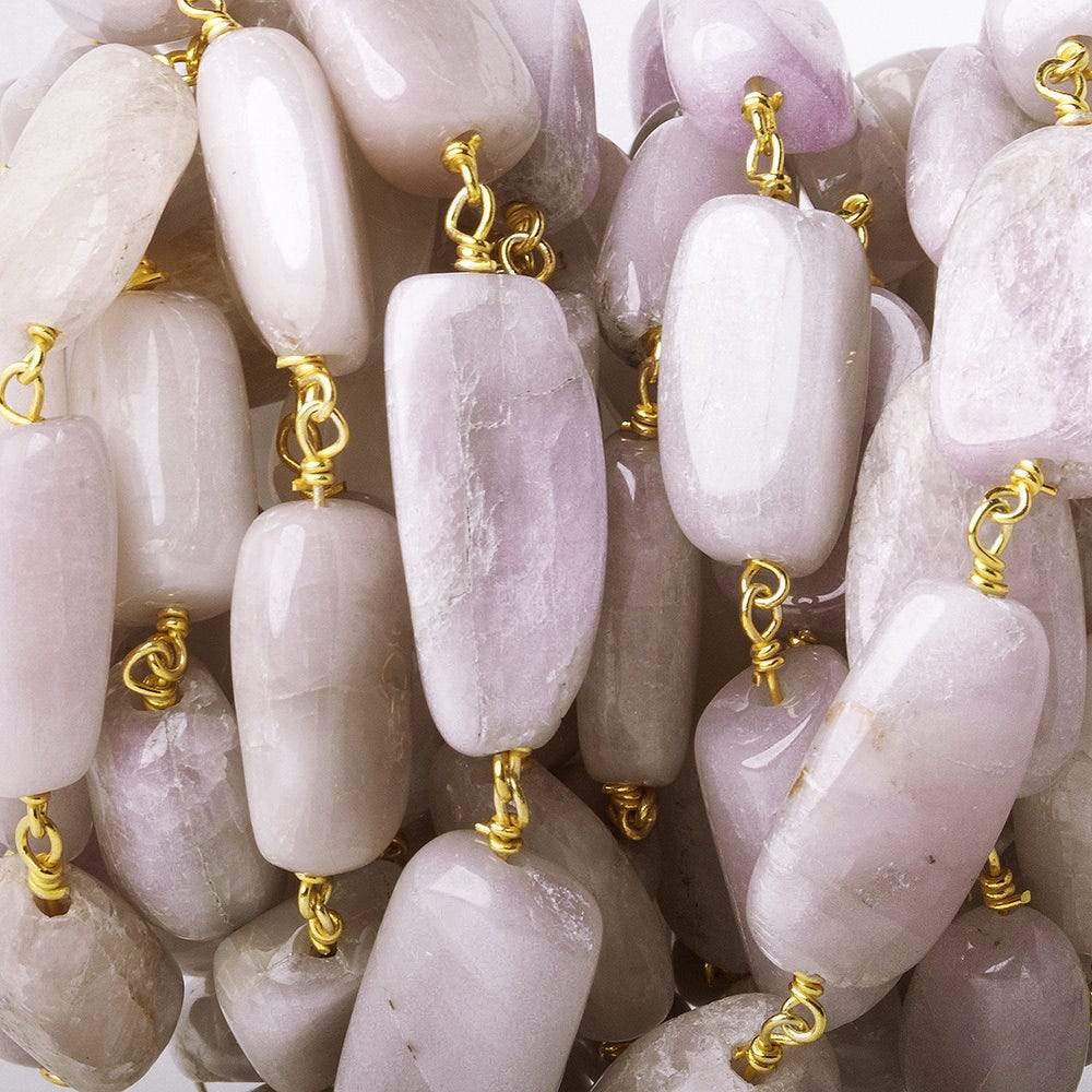 16x9-21x10mm Kunzite elongated plain nugget Vermeil Chain by the foot (ONLINE ORDER ONLY)