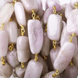 16x9-21x10mm Kunzite elongated plain nugget Vermeil Chain by the foot (ONLINE ORDER ONLY)