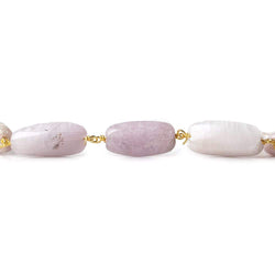 16x9-21x10mm Kunzite elongated plain nugget Vermeil Chain by the foot (ONLINE ORDER ONLY)