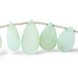 16x9-21x11mm Seafoam Green Drusy Agate Pear Beads 8 inch 16 pieces (ONLINE ORDER ONLY)