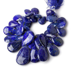 16x9-34x21mm Lapis Lazuli Faceted Pear Beads 8 inch 35 pieces (ONLINE ORDER ONLY)