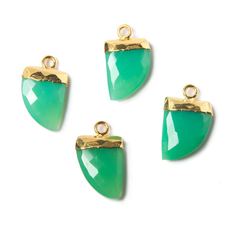16x9mm Gold Leafed Green Onyx Horn Pendant 1 piece (ONLINE ORDER ONLY)