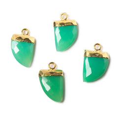 16x9mm Gold Leafed Green Onyx Horn Pendant 1 piece (ONLINE ORDER ONLY)