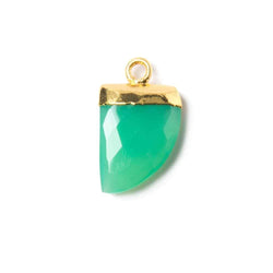 16x9mm Gold Leafed Green Onyx Horn Pendant 1 piece (ONLINE ORDER ONLY)