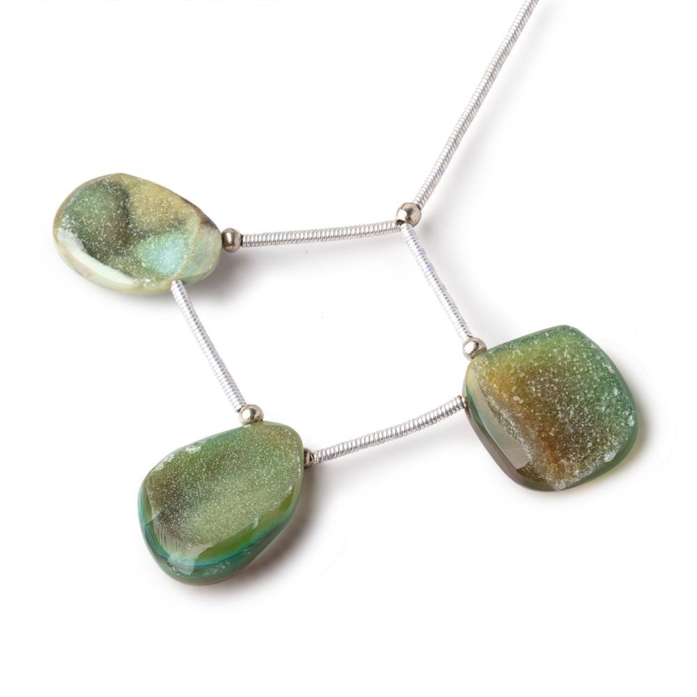 17-19mm Multi Green Drusy Bead Set of 3 pieces (ONLINE ORDER ONLY)